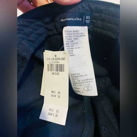 NWT Abercrombie & fitch navy blue baseball hat one size - Picture 4 of 5